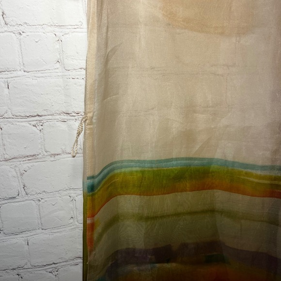 Anthropologie Aimee Clarke Silk Watercolor Sheer Button Up Shirtdress Midi Sz S - Picture 5 of 10